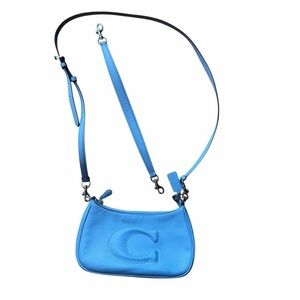 Coach Light Blue Leather Teri Shoulder Bag Crossbody Purse Powder Blue